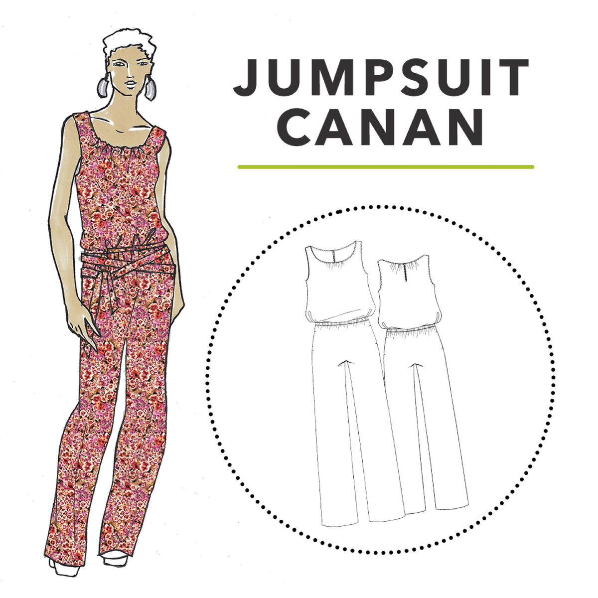 Canan Jumpsuit, Dame str. 34-50 mønster
