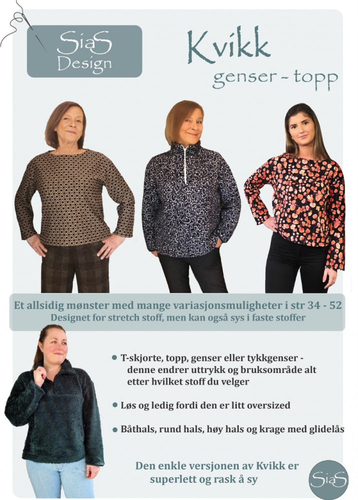 SiaS Design - Kvikk - Genser, Topp, T-skjorte