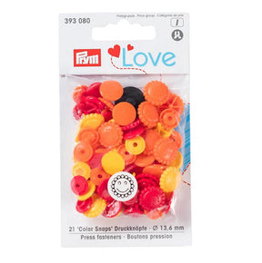 Prym Love – Trykknapper Plast Rund og Blomster 13,6mm